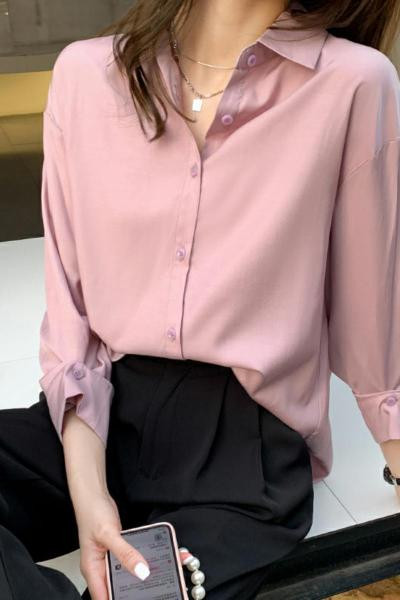 Női alkalmi ing gombokkal, sima modell