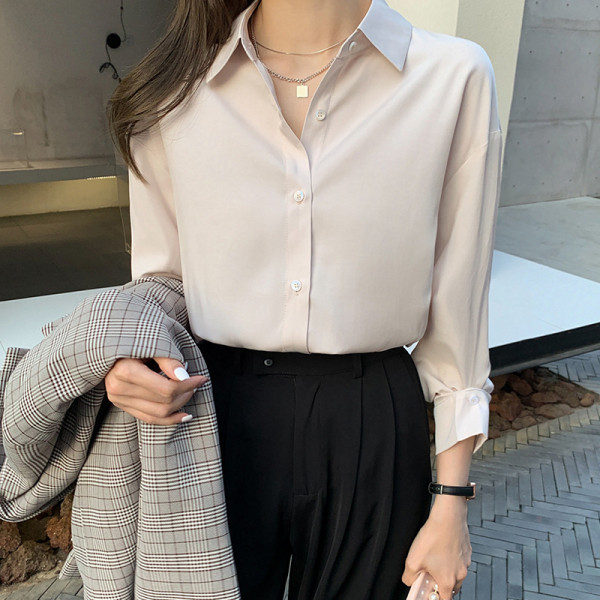 Női alkalmi ing gombokkal, sima modell