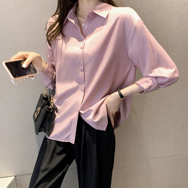 Női alkalmi ing gombokkal, sima modell