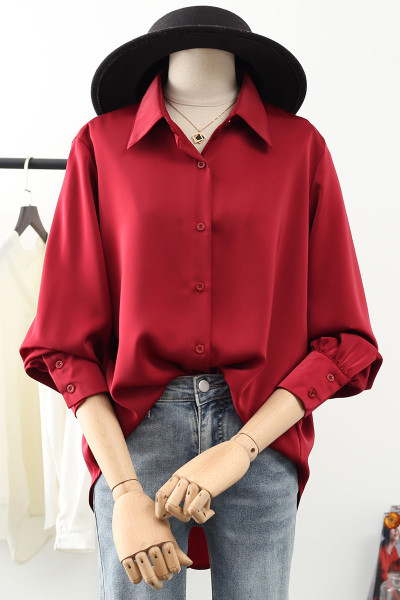 Klassikalise kraega vabaaja naiste särk – lai mudel