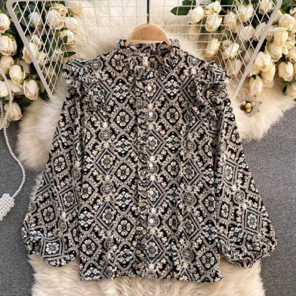 Ženska košulja u boji sa širokim rukavima