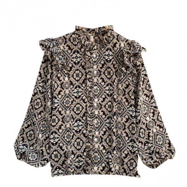 Ženska košulja u boji sa širokim rukavima