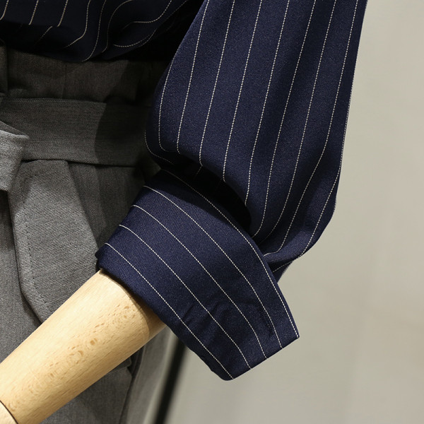 Novi model ženske prugaste košulje dugih rukava i klasične kragne