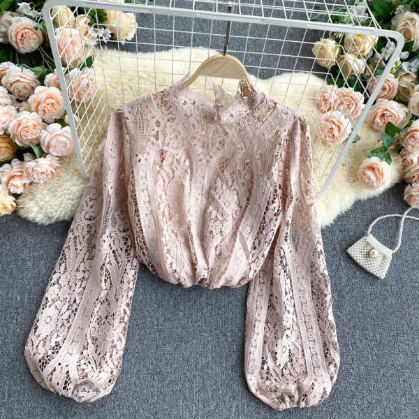 Női csipke ing alacsony gallérral