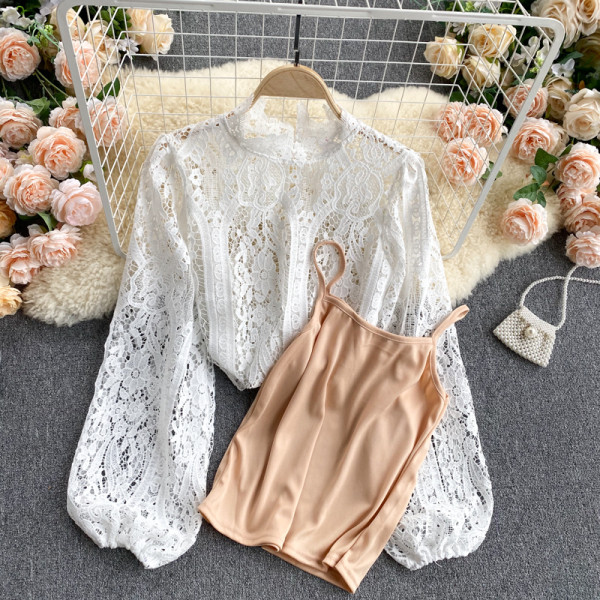 Női csipke ing alacsony gallérral