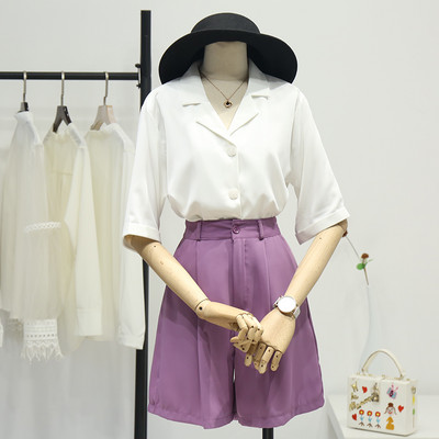 Γυναικείο πουκάμισο casual με λαιμόκοψη και 3/4 μανίκια