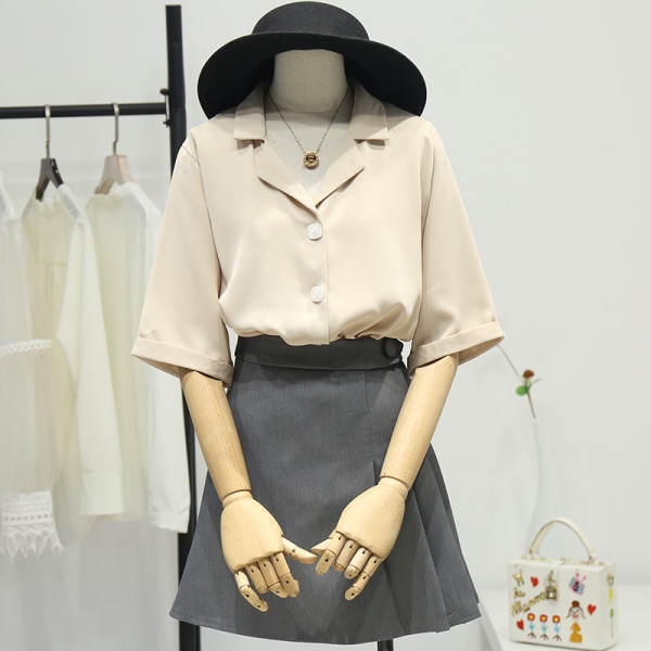 Γυναικείο πουκάμισο casual με λαιμόκοψη και 3/4 μανίκια