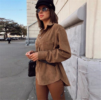 Stori velveto marškiniai su kišene