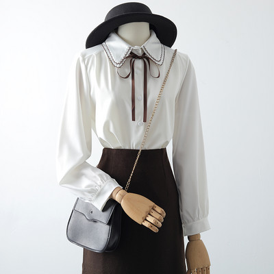 Naiste vabaaja särk pikkade varrukate ja lipsudega – mitut värvi