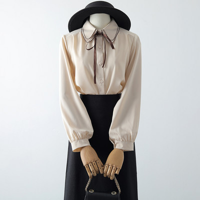 Naiste vabaaja särk pikkade varrukate ja lipsudega – mitut värvi