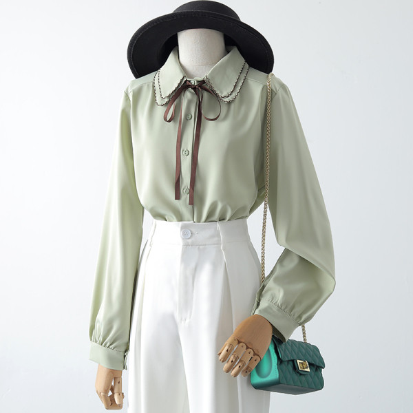 Naiste vabaaja särk pikkade varrukate ja lipsudega – mitut värvi