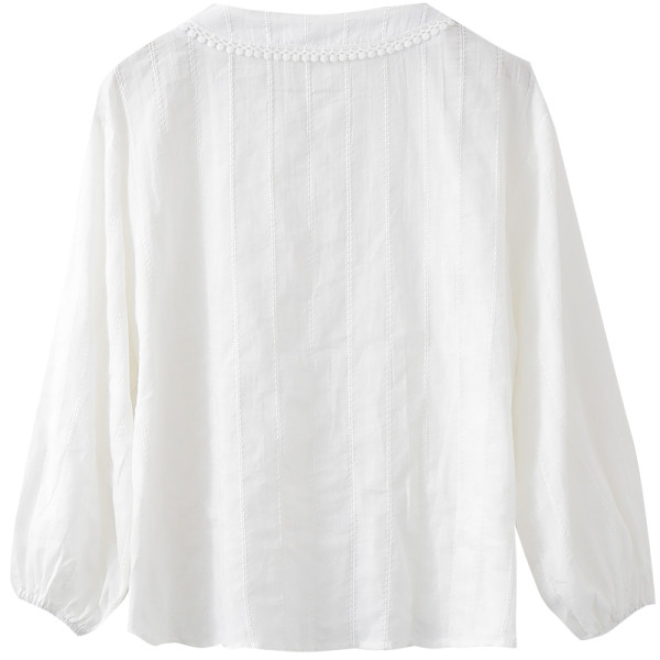 Modern női ing spitz nyakkivágással - fehér színben