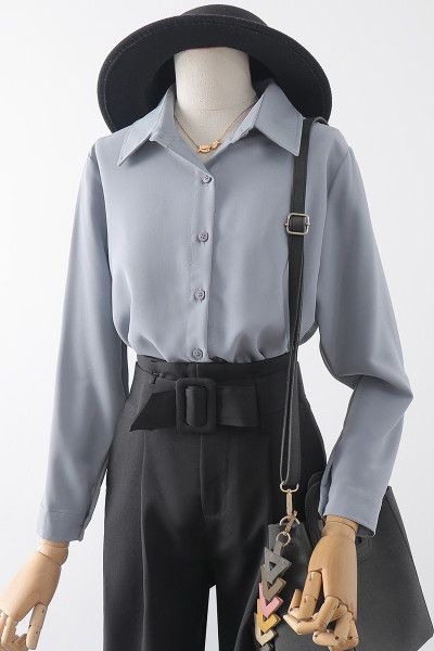 Uue mudeli naiste särk - klassikalise krae ja pikkade varrukatega