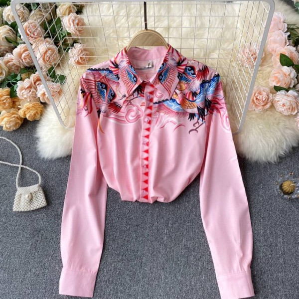 Stiilne roosa klassikalise kraega naiste särk