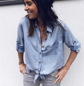 Naiste vabaaja särk vöökoha ja 7/8 varrukatega