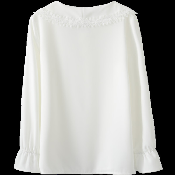 Modern női ing kerek nyakkivágással, csipkével és lótusz ujjakkal