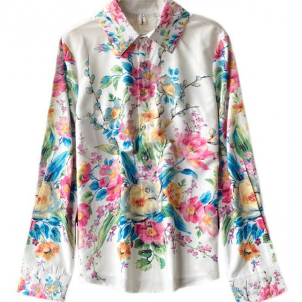 Retro stílusú női ing virágos motívumokkal
