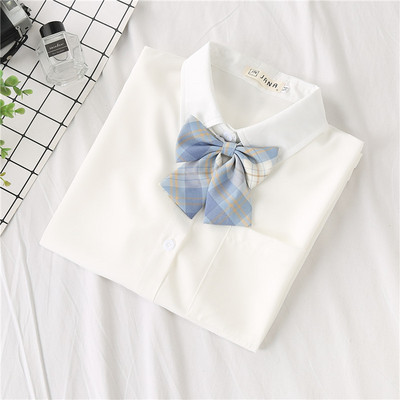 Moteriški marškiniai su kaklaraiščiu ir klasikine baltos spalvos apykakle