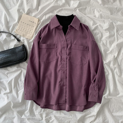 Γυναικείο casual πουκάμισο με κουμπιά και κλασικό κολάρο - απλό μοντέλο