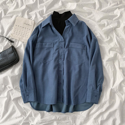 Γυναικείο casual πουκάμισο με κουμπιά και κλασικό κολάρο - απλό μοντέλο