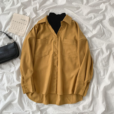 Γυναικείο casual πουκάμισο με κουμπιά και κλασικό κολάρο - απλό μοντέλο