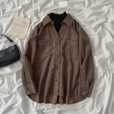 Γυναικείο casual πουκάμισο με κουμπιά και κλασικό κολάρο - απλό μοντέλο