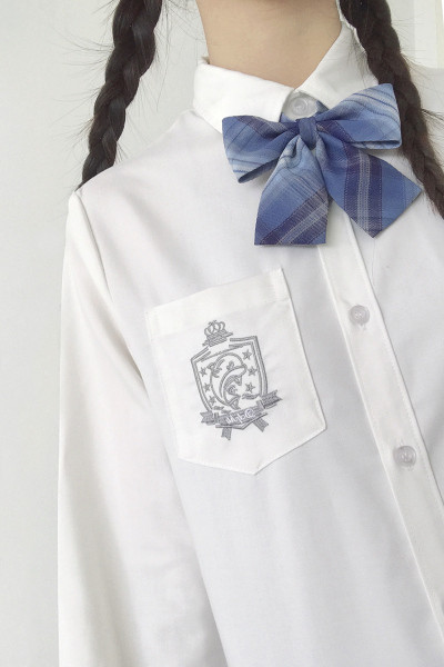 Női alkalmi ing szalaggal és hímzéssel