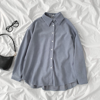 Női alkalmi ing sima modell klasszikus gallérral