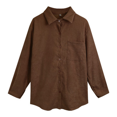 Női alkalmi ing klasszikus gallérral és gombokkal - széles modell