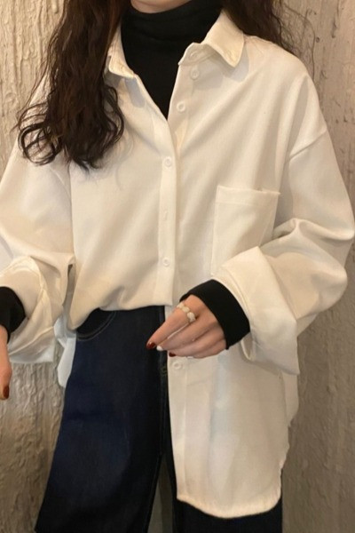 Női alkalmi ing klasszikus gallérral és gombokkal - széles modell