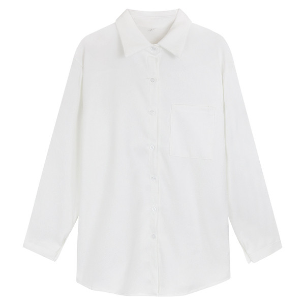 Női alkalmi ing klasszikus gallérral és gombokkal - széles modell