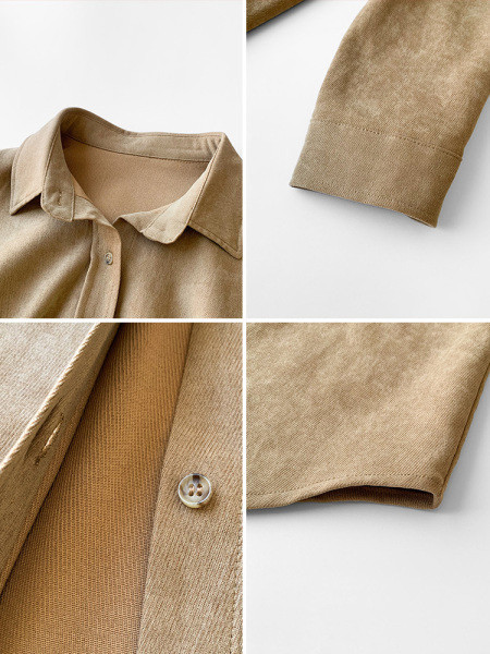 Női ing sima modell klasszikus gallérral és hosszú ujjal