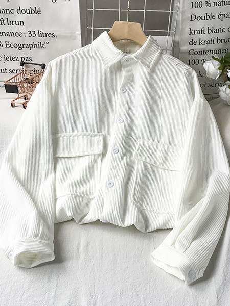 Alkalmi női csíkos ing klasszikus gallérral és zsebbel