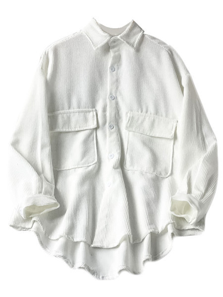 Alkalmi női csíkos ing klasszikus gallérral és zsebbel