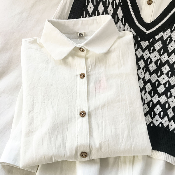 Női ing klasszikus modell fehér színben