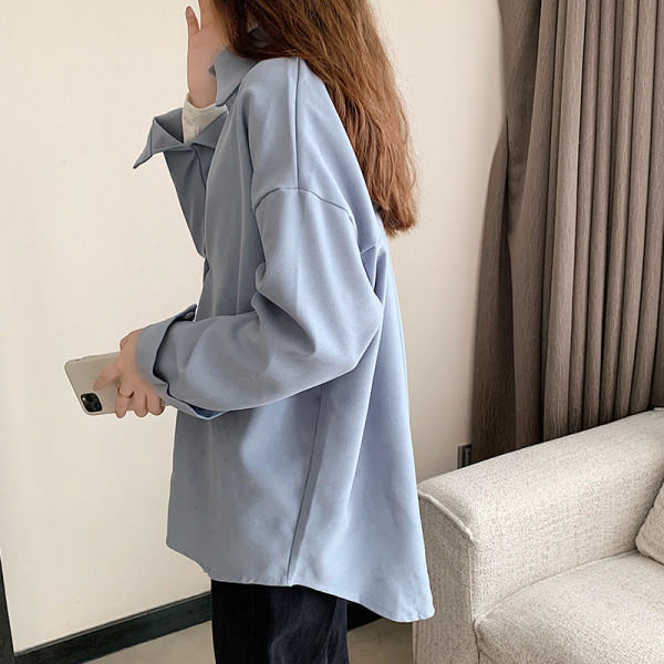 Γυναικείο φαρδύ πουκάμισο με κλασικό κολάρο