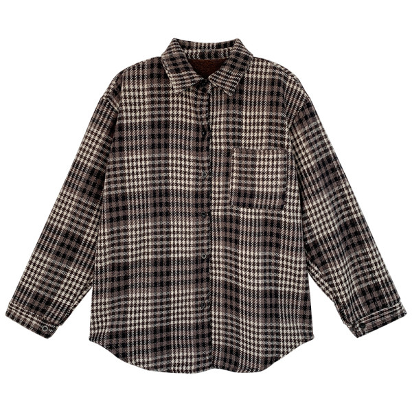 Kolmes värvitoonis klassikalise kraega ruuduline naistesärk