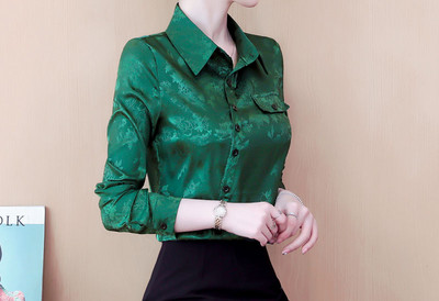 Naiste stiilne nööpide ja klassikalise kraega särk