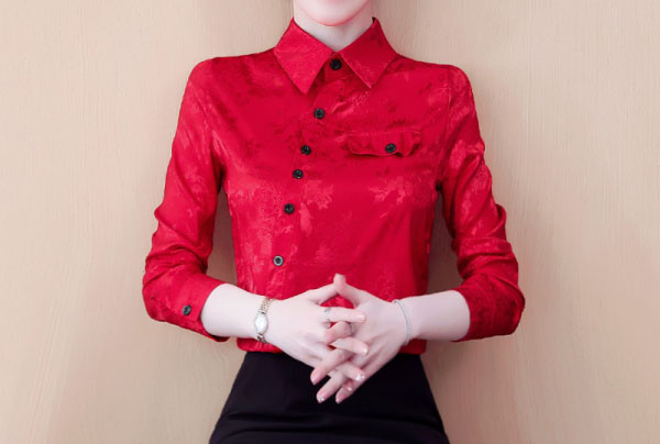 Naiste stiilne nööpide ja klassikalise kraega särk