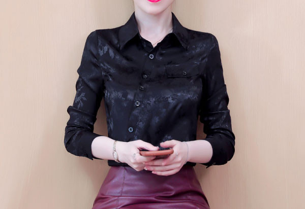 Naiste stiilne nööpide ja klassikalise kraega särk