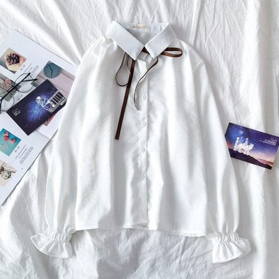 Új modell női ing klasszikus gallérral és lótusz ujjakkal