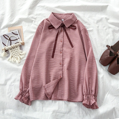 Új modell női ing klasszikus gallérral és lótusz ujjakkal