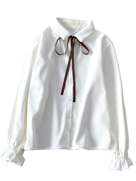 Új modell női ing klasszikus gallérral és lótusz ujjakkal