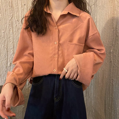 Alkalmi női ing-retro stílusú zsebbel