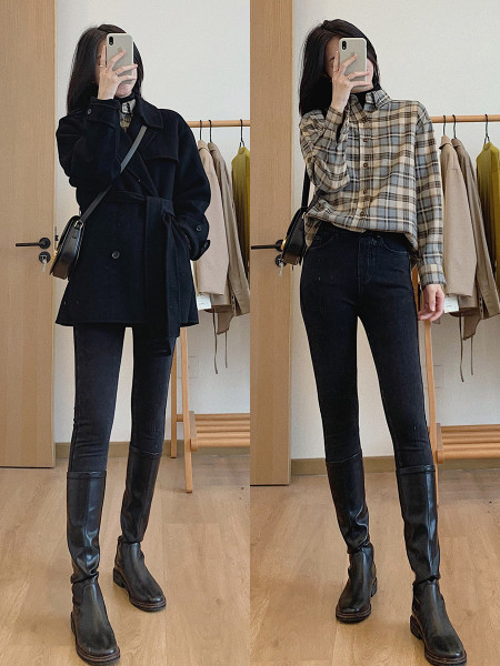 Naiste ruuduline pruunide nööpidega särk