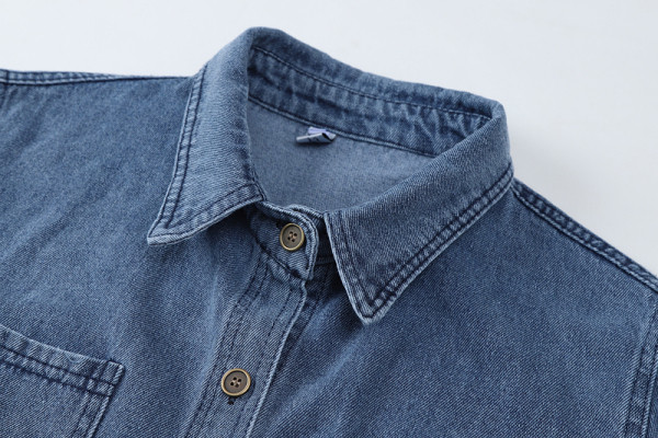 Naiste teksasärk-retro stiilis taskutega