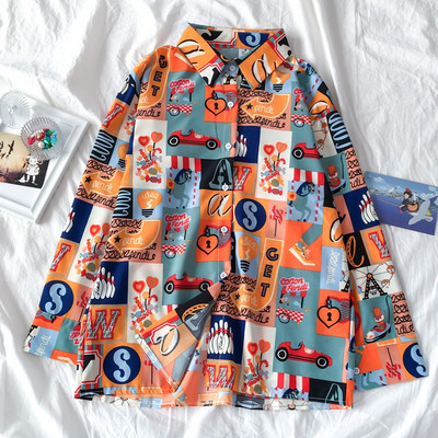 Ženska košulja s uzorkom u boji i gumbima