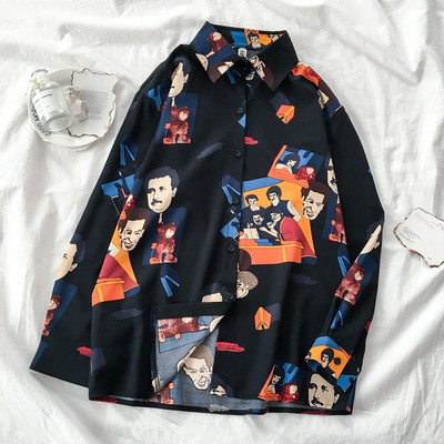 Ženska košulja s uzorkom u boji i gumbima