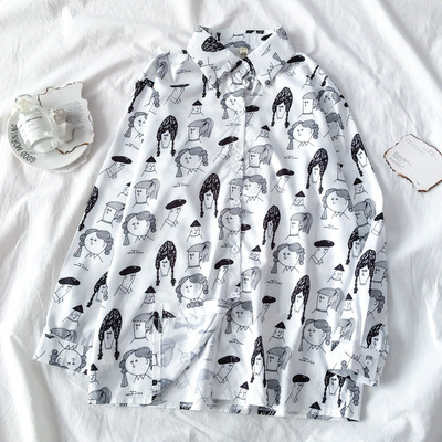 Ženska košulja s uzorkom u boji i gumbima