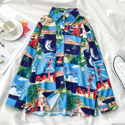 Ženska košulja s uzorkom u boji i gumbima